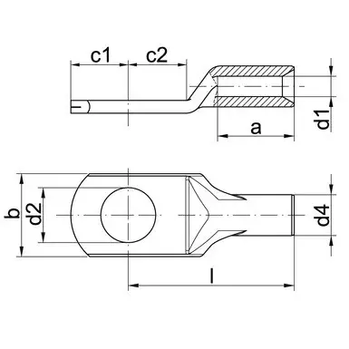 58N5 Końcówka oczkowa Niklowa 4-6mm2 / M5 / 100szt. / KLAUKE 2
