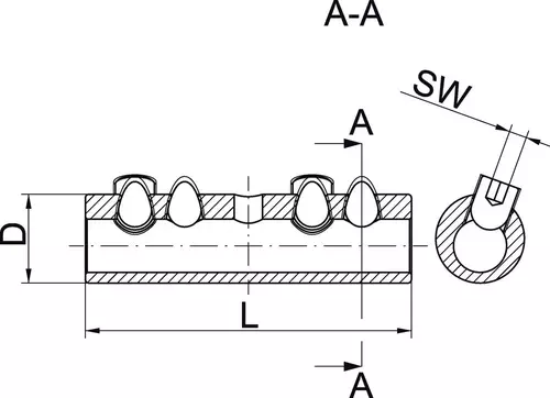 SV306AKV Złączka śrubowa przelotowa 35-50mm2 / 4 śruby / 4szt. 3