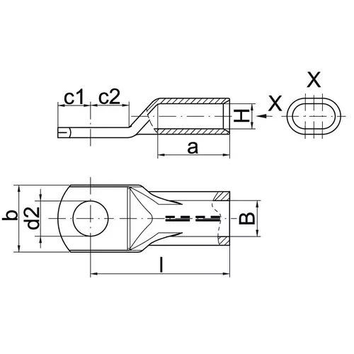 137DP12 Końcówka kablowa podwójna Cu 2x70mm2 / 5szt. 2