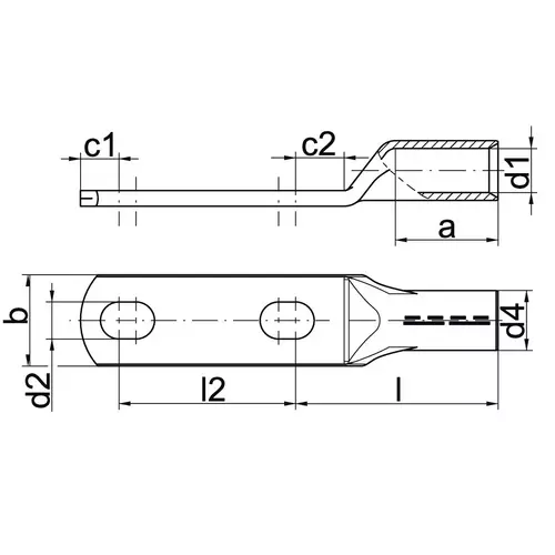 148D212 Końcówka kablowa z dwoma otworami Cu DIN 95mm2 / 2 x M12 / 5szt. 2