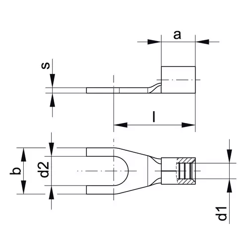 1650C6 Końcówka widełkowa Cu 4-6mm2 / 100szt. 2