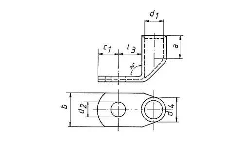 165R8 Końcówka kablowa kątowa 90° Cu DIN 35mm2 / M8 / 25szt. 2