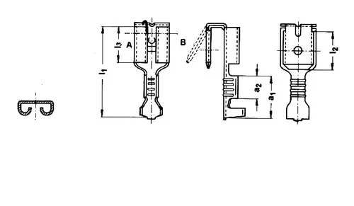 18303AZ Gniazdo płaskie nieizolowane z odgałęzieniem 1,5-2,5mm2 / 4,8mm / 100szt. 3