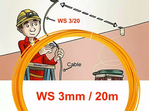 WS 3/20 Włókno szklane do wciągania kabli luzem 3mm/20m 2