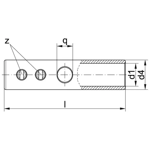 556R Złączka kablowa rurkowa 50mm2 CuZn / 10szt. 2