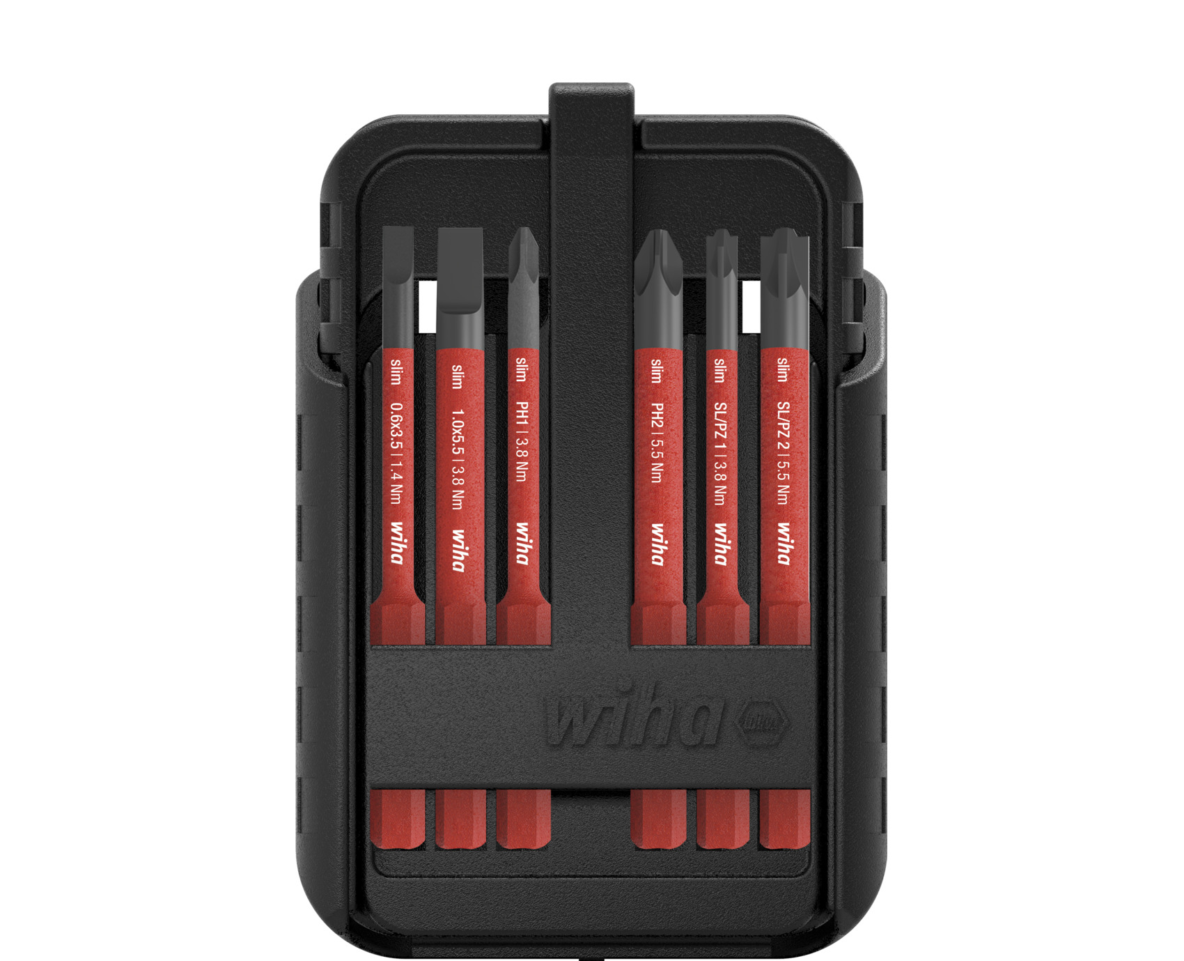 Zestaw bitów slimBit electric płaski, Phillips, Pozidriv, PlusMinus/Pozidriv, TORX® 12-cz. z uchwytem na pasek / WIHA 43162 3