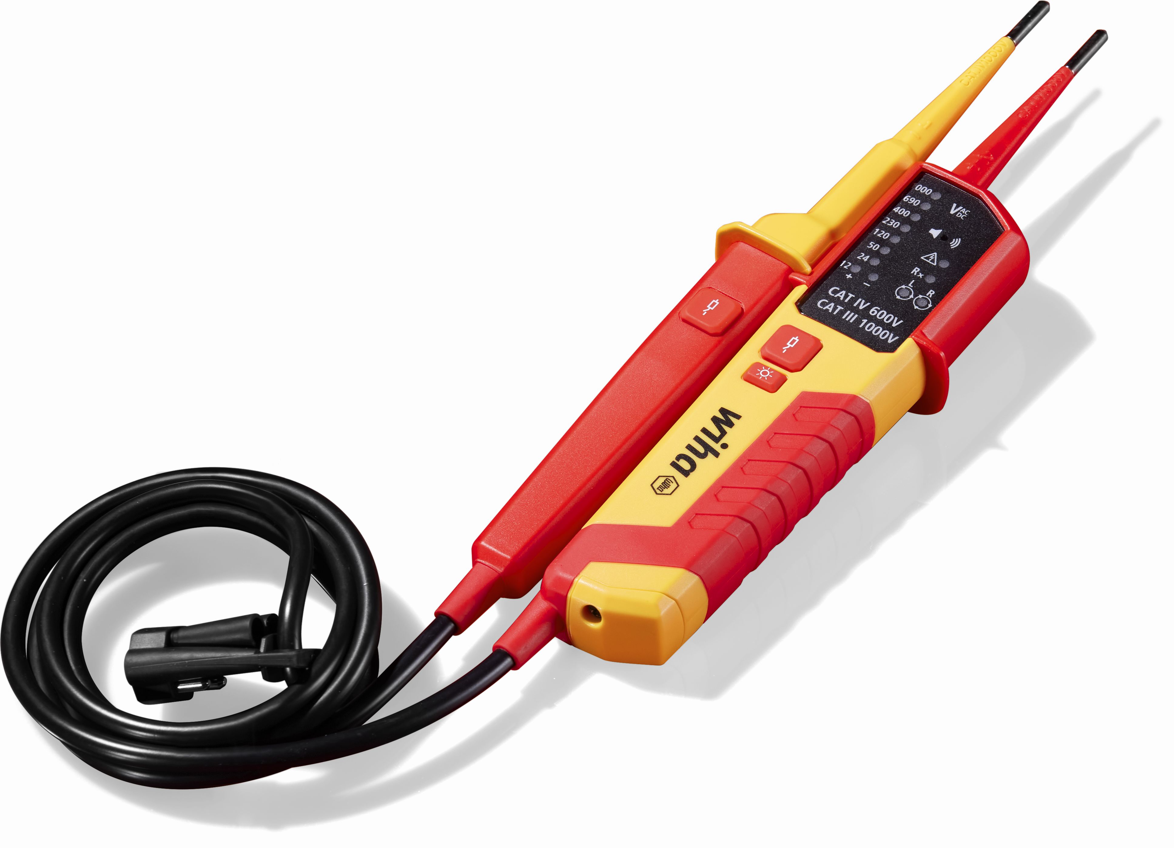 Tester napięcia i ciągłości obwodu 0,5 – 1000 V AC, CAT IV w zestawie 2 baterie AAA / WIHA 45217 14