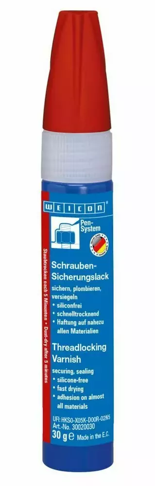 WEICON 30020030 / Threadlocking Varnish 30 g red red, 30 g 1