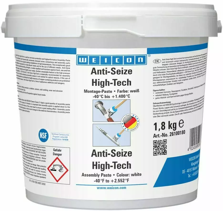 WEICON 26100180 / Anti-Seize High-Tech Assembly 1.8 kg 1