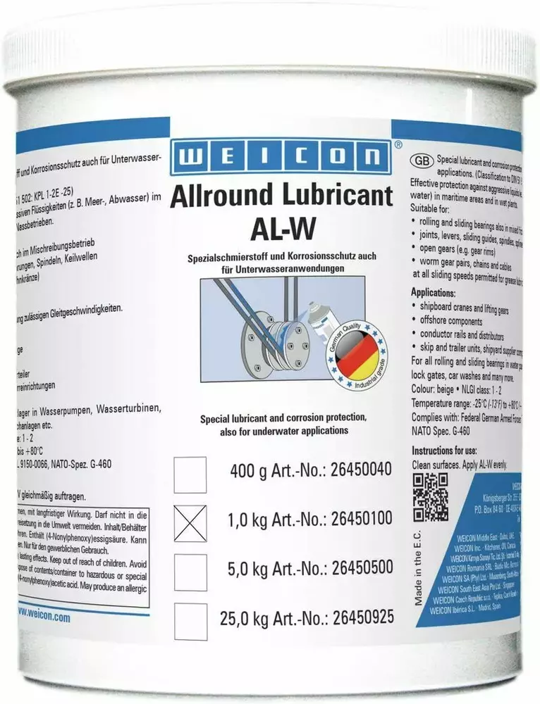 WEICON 26450100 / AL-W High Performance Grease 1 kg 1