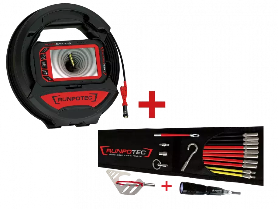 11149 RC3 Cyfrowa kamera inspekcyjna / 15m + RUNPOSTICKS Comfort / RUNPOTEC 1