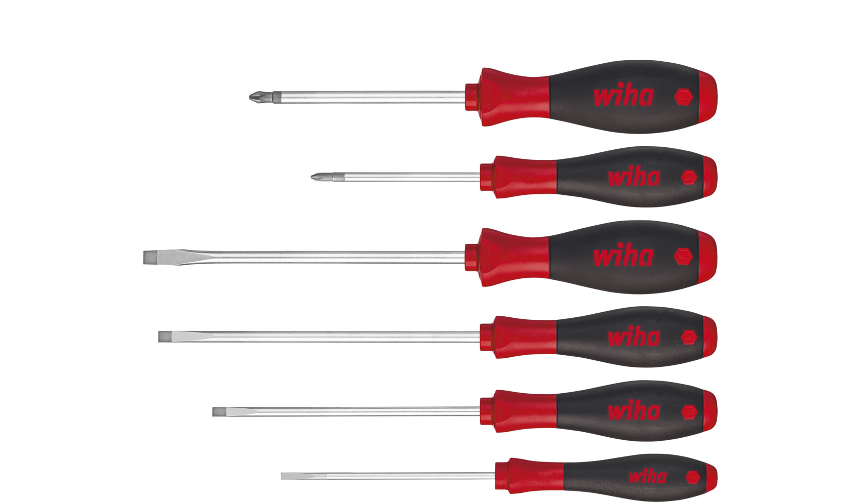 Zestaw wkrętaków SoftFinish płaski, Phillips 6-cz. / WIHA 07152 1