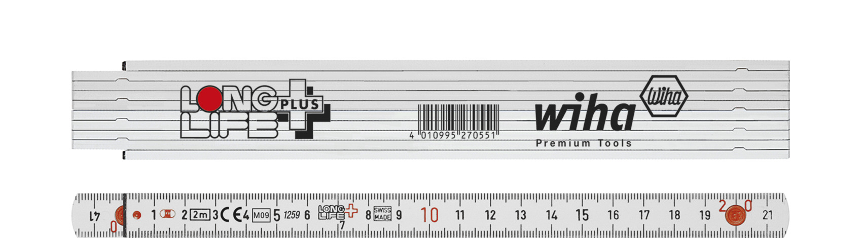 Przymiar składany Longlife® Plus 2 m metryczny, 10 ogniw 15 mm / WIHA 27055 1