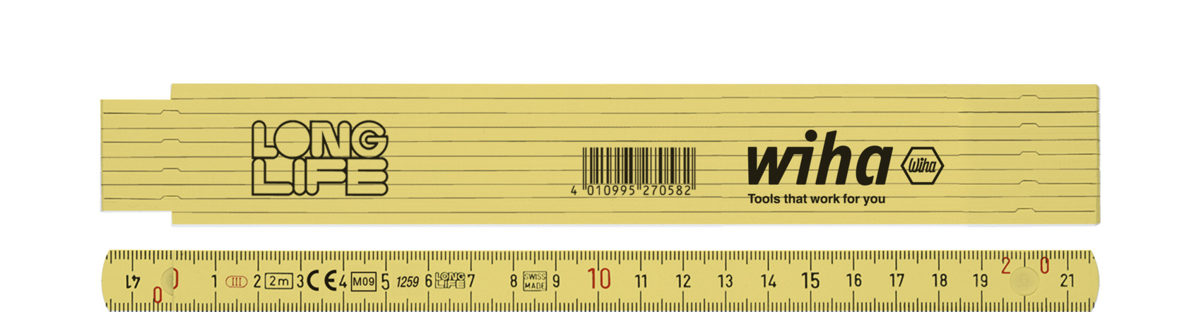 Przymiar składany Longlife® 2 m metryczny, 10 ogniw 15 mm / WIHA 27058 1