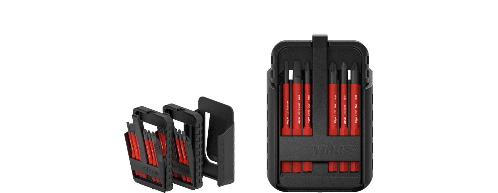 Zestaw bitów slimBit electric płaski, Phillips, Pozidriv, PlusMinus/Pozidriv, TORX® 12-cz. z uchwytem na pasek / WIHA 43162 1