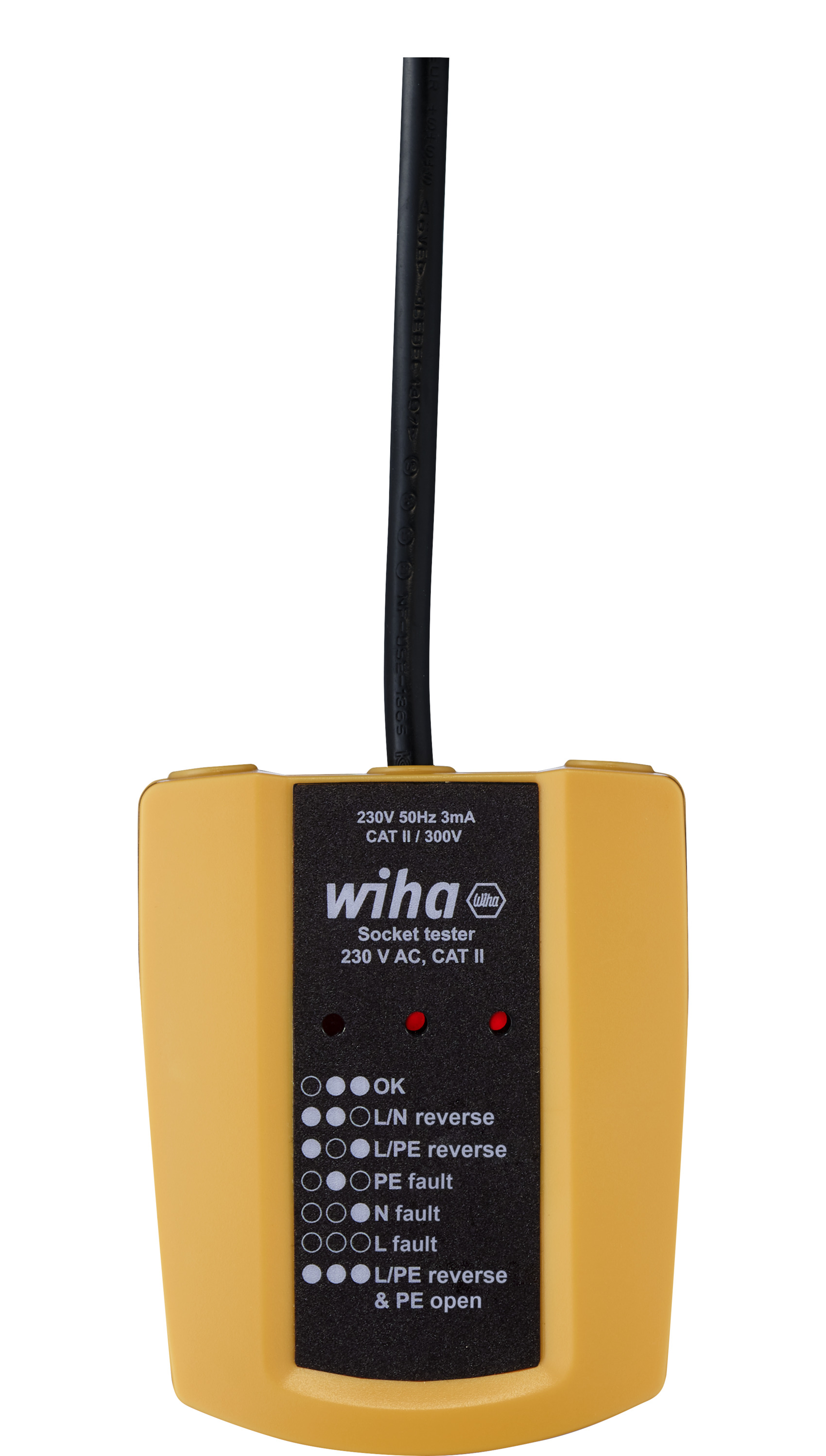 Tester gniazd sieciowych 230 V AC, CAT II / WIHA 45220 1