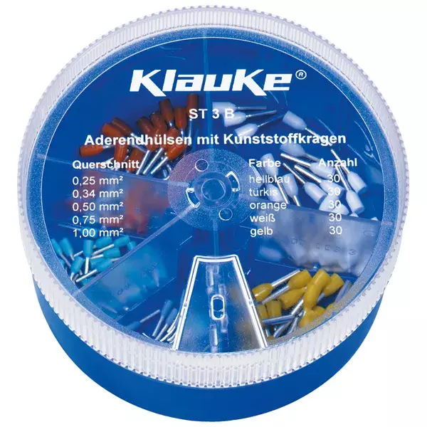 ST3B Zestaw tulejek izolowanych 0,25-1 mm2 DIN / 150 szt. / KLAUKE 1