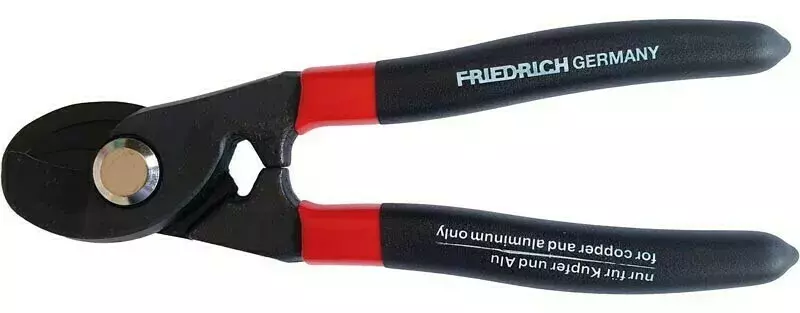 Kabelschere geschmiedet, 160 mm, 2K-Griffe schwarz-rot 1