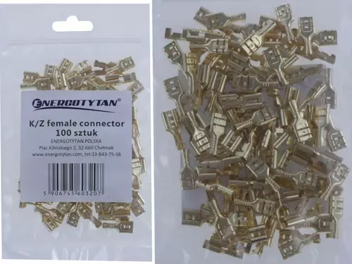 K/Z - 6,3 Konektor żeński nieizolowany 6,3mm / 100 szt. 1