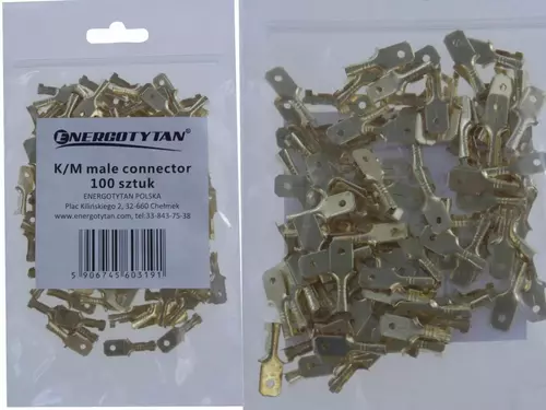 K/M - 6,3 Konektor męski nieizolowany 6,3mm / 100 szt. 1