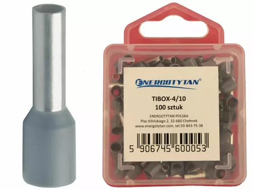 TIBOX-4/10 Tulejka izolowana 4mm2 / 10mm / 100szt. 1