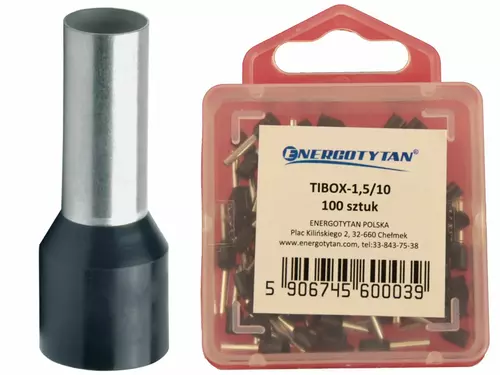TIBOX-1,5/10 Tulejka izolowana 1,5mm2 / 10mm / 100szt. 1