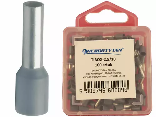 TIBOX-2,5/10 Tulejka izolowana 2,5mm2 / 10mm / 100szt. 1