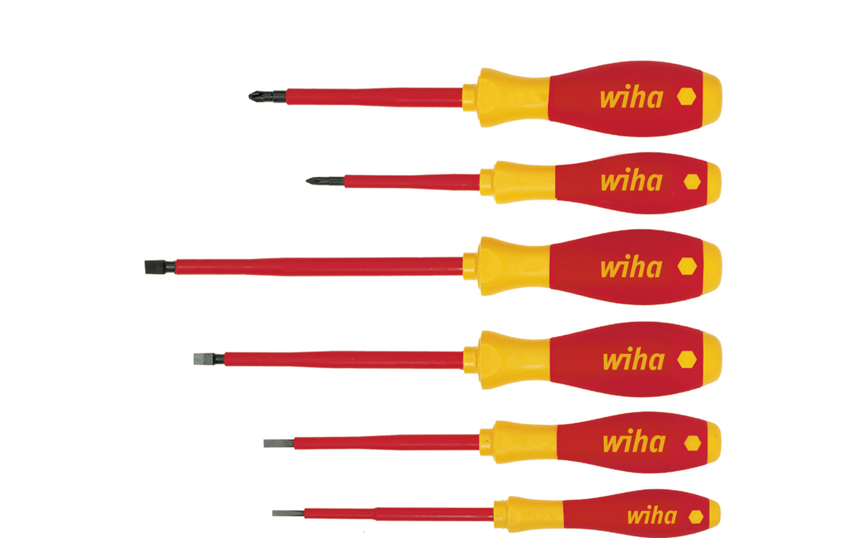 Zestaw wkrętaków SoftFinish electric płaski, Phillips 6-cz. / WIHA 00833 1