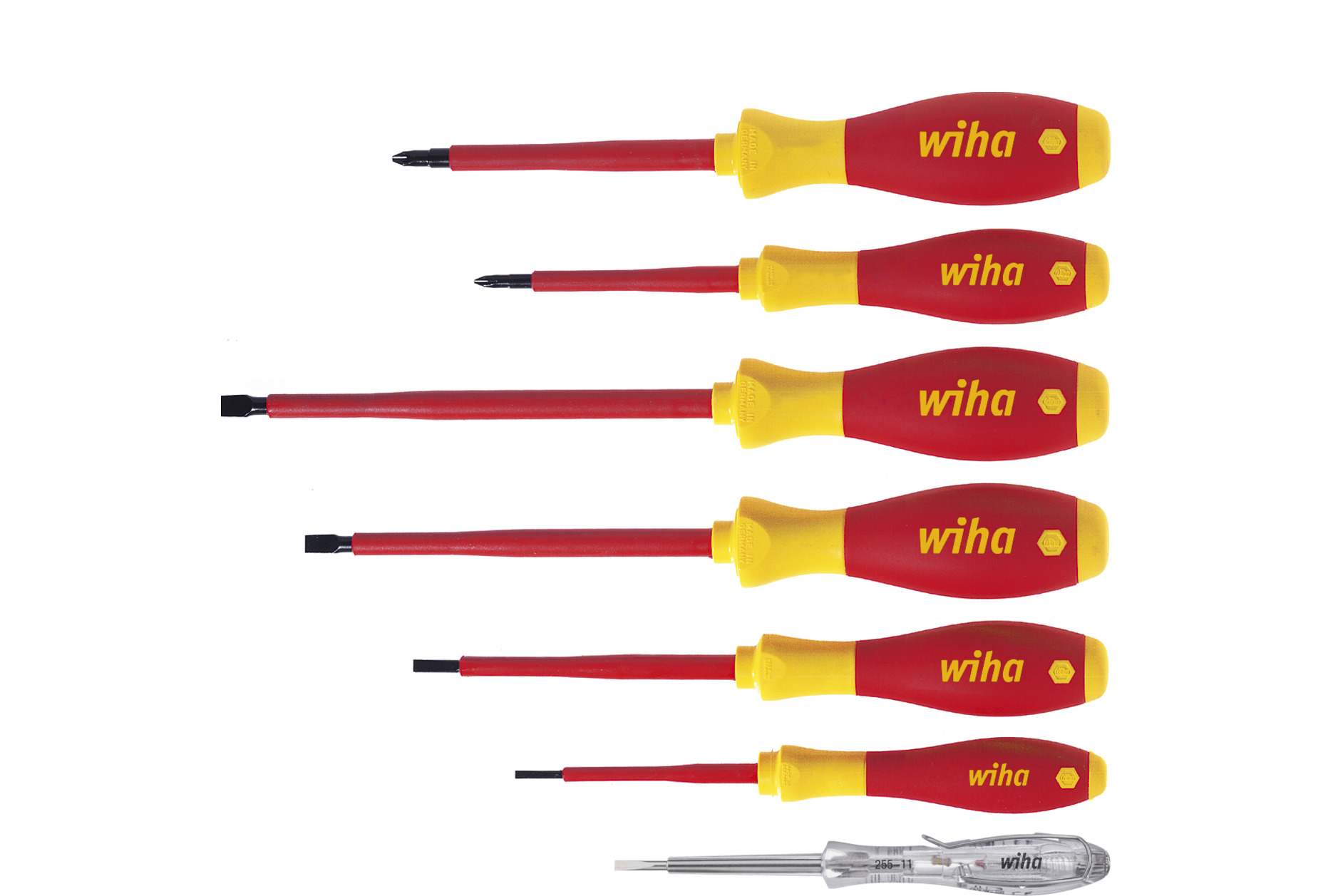 Zestaw wkrętaków SoftFinish electric płaski, Phillips 7-cz. / WIHA 00834 1