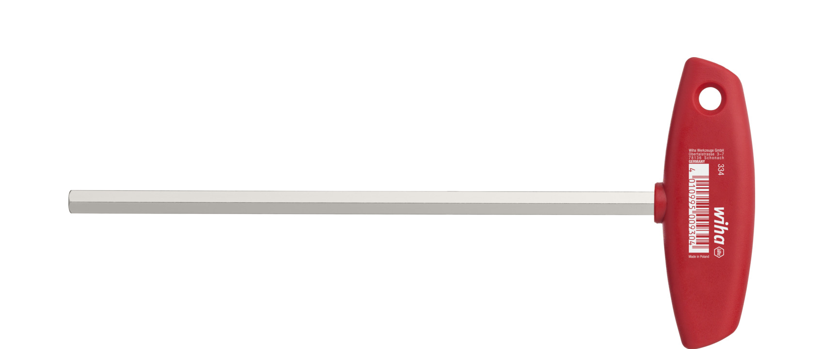Klucze trzpieniowe z rękojeścią T sześciokątny niklowany na wysoki połysk 8.0 mm x 132 mm / WIHA 00928 1
