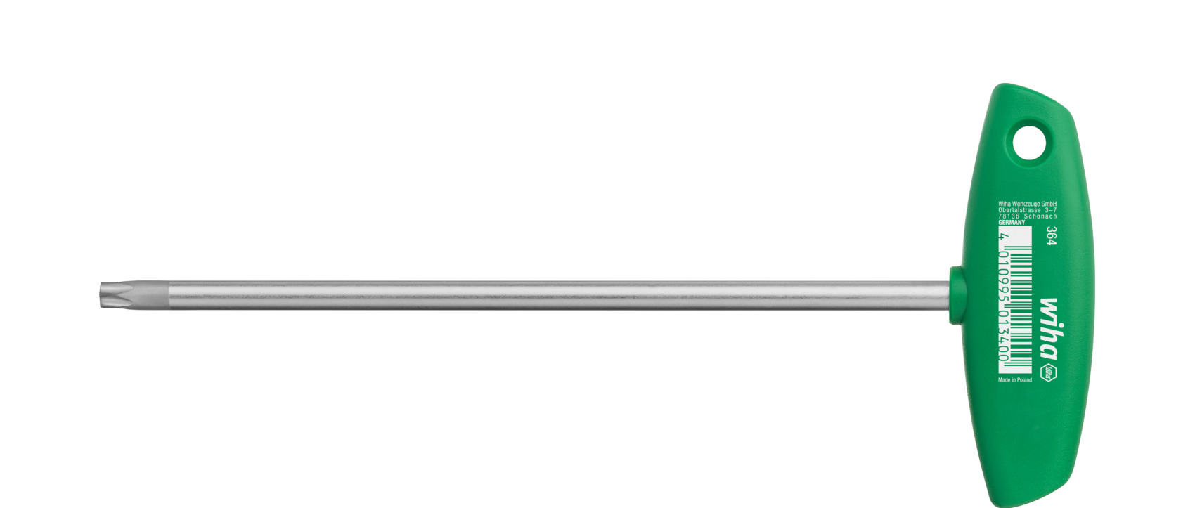 Klucze trzpieniowe z rękojeścią T TORX® chromowany matowo T20 x 132 mm / WIHA 01332 1