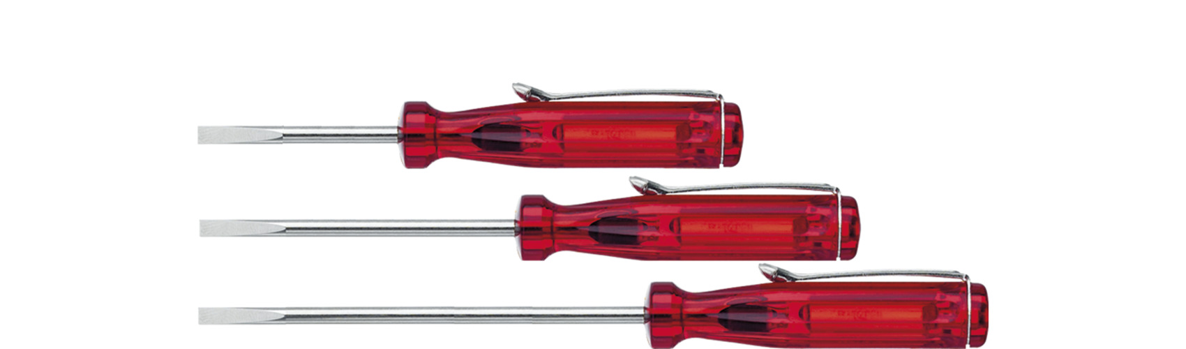 Wkrętak mały płaski przezroczysto-czerwony, z klipsem do przypinania 3.0 mm x 60 mm / WIHA 01538 1
