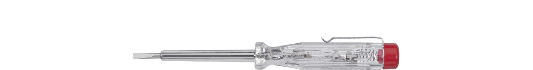 Próbnik napięcia 120-250 V płaski przezroczysty, z klipsem do przypinania 3.0 mm / WIHA 05271 1