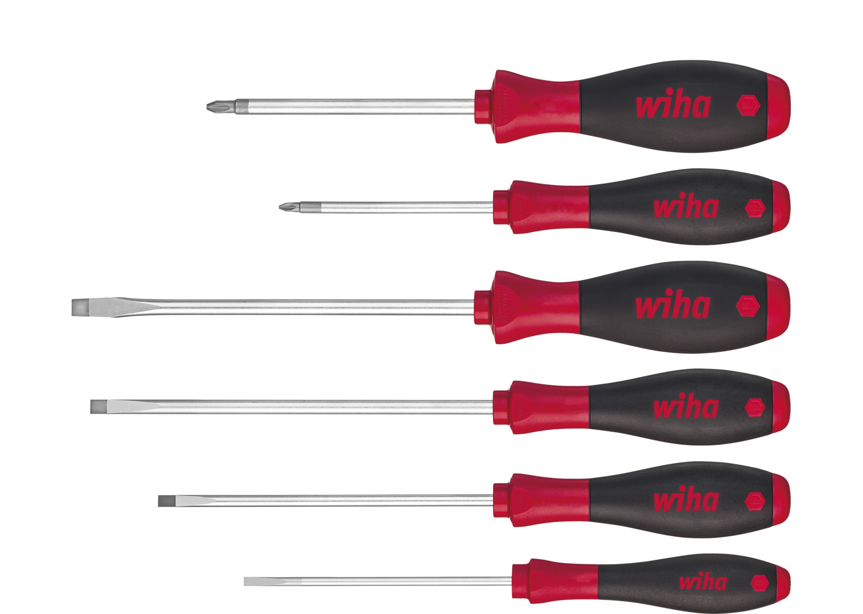 Zestaw wkrętaków SoftFinish płaski, Pozidriv 6-cz. / WIHA 07153 1