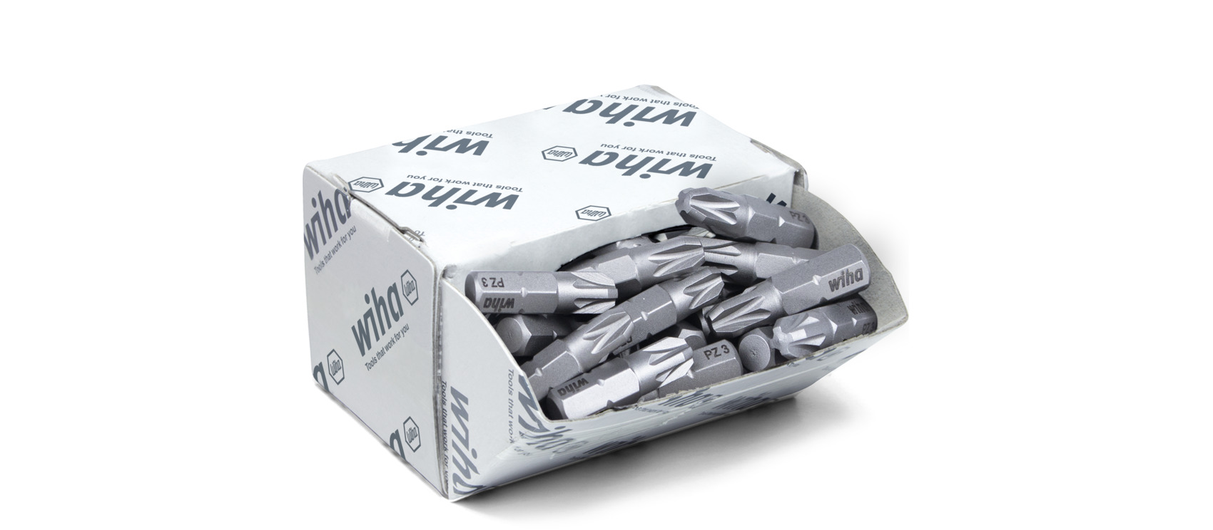 Zestaw bitów Standard 25 mm Pozidriv (PZ3) 50-cz. 1/4" C6,3 w dużym opakowaniu / WIHA 08058 1