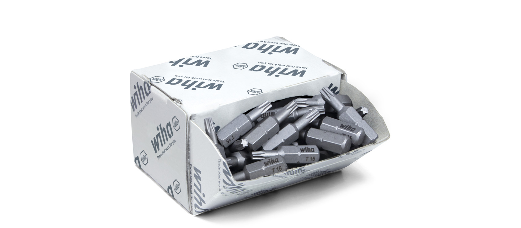 Zestaw bitów Standard 25 mm TORX® (T15) 50-cz. 1/4" C6,3 w dużym opakowaniu / WIHA 08066 1