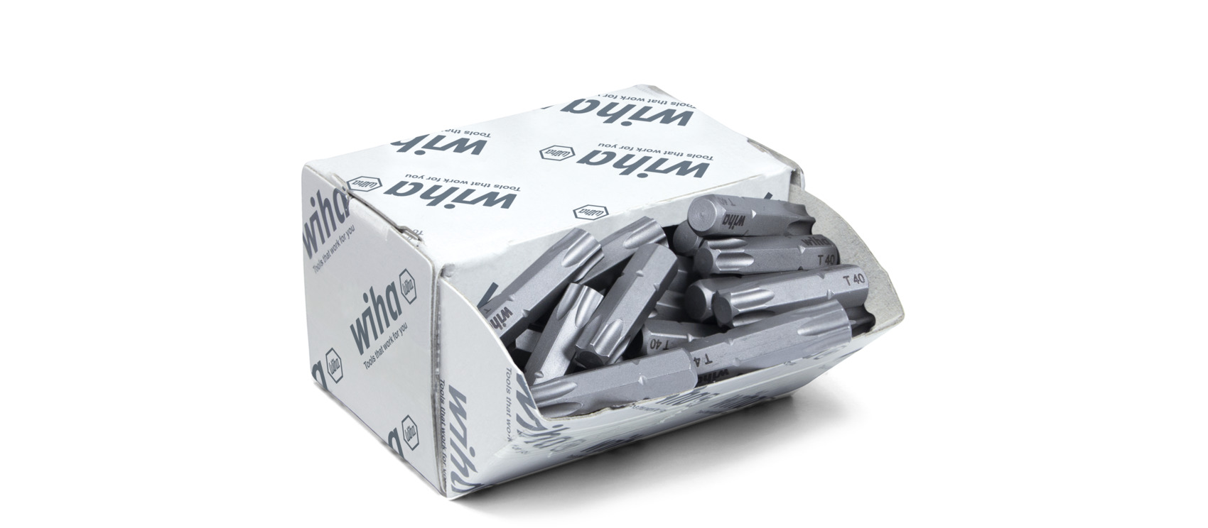 Zestaw bitów Standard 25 mm TORX® (T40) 50-cz. 1/4" C6,3 w dużym opakowaniu / WIHA 08070 1