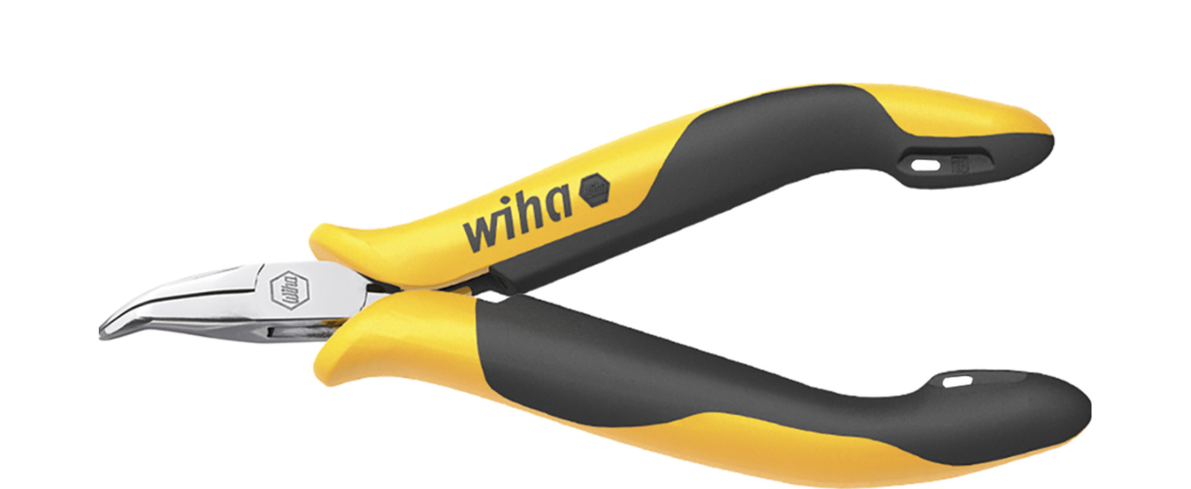 Szczypce półokrągłe Professional ESD zakrzywiony kształt, ok. 45° 120 mm, 4 3/4" / WIHA 26802 1