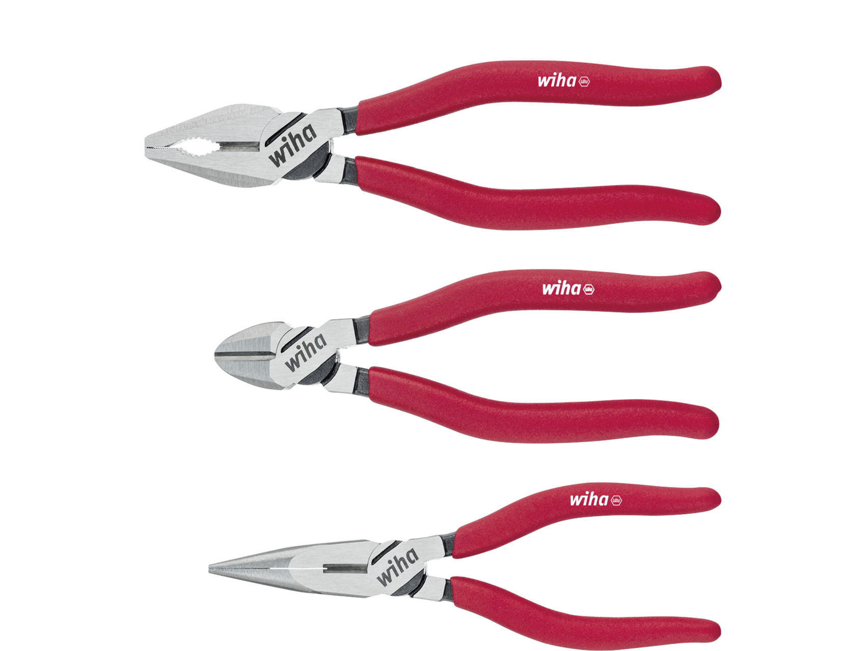 Zestaw szczypiec Classic szczypce uniwersalne, szczypce półokrągłe, szczypce do cięcia bocznego 3-cz. / WIHA 26850 1