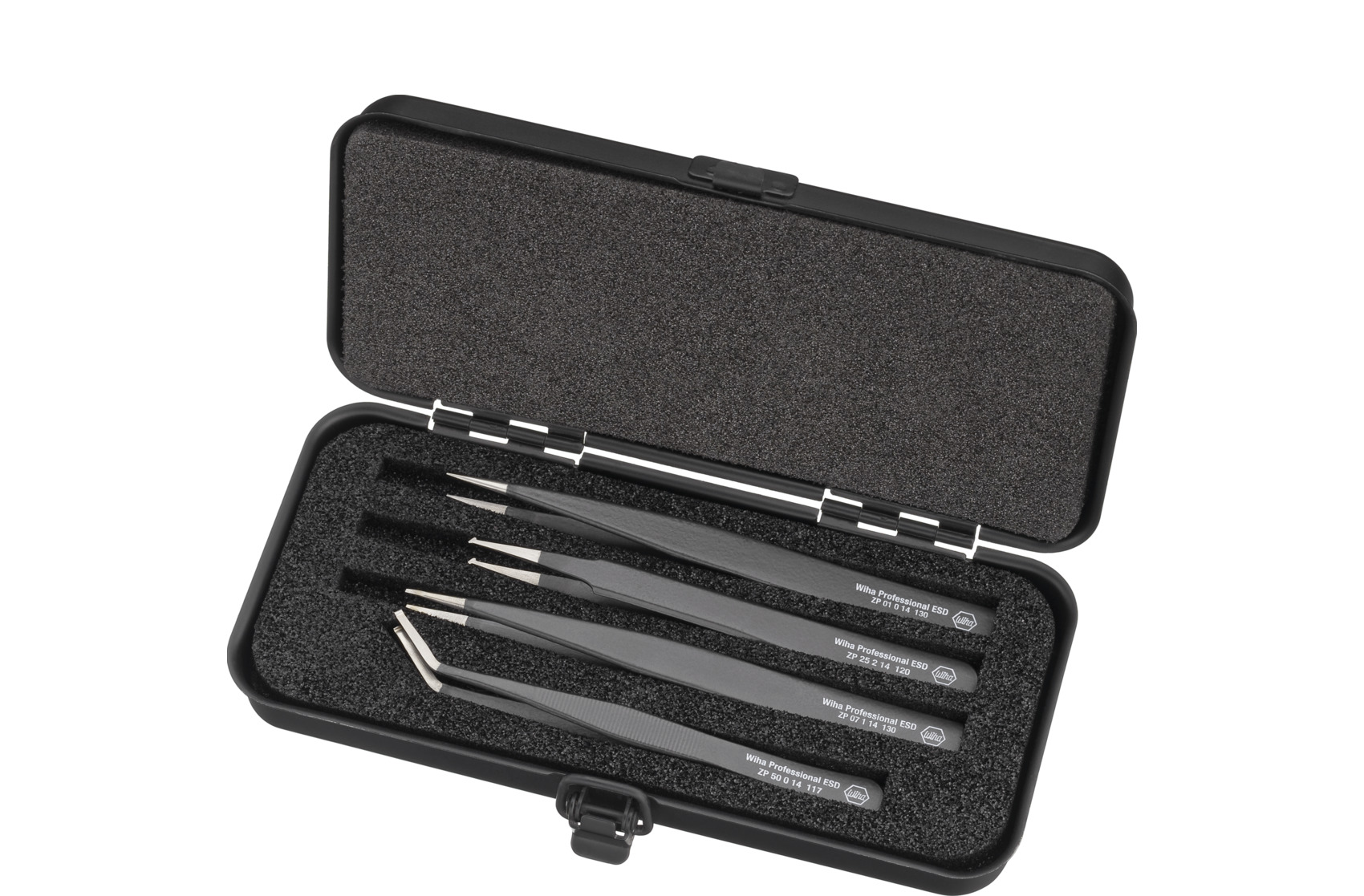 Zestaw pęset SMD Professional ESD mieszany 5-cz. wraz z kasetą / WIHA 32349 1