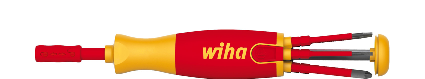 Wkrętak z magazynkiem bitów LiftUp electric płaski, Pozidriv, PlusMinus/Pozidriv z 6 bitami slimBit / WIHA 41234 1