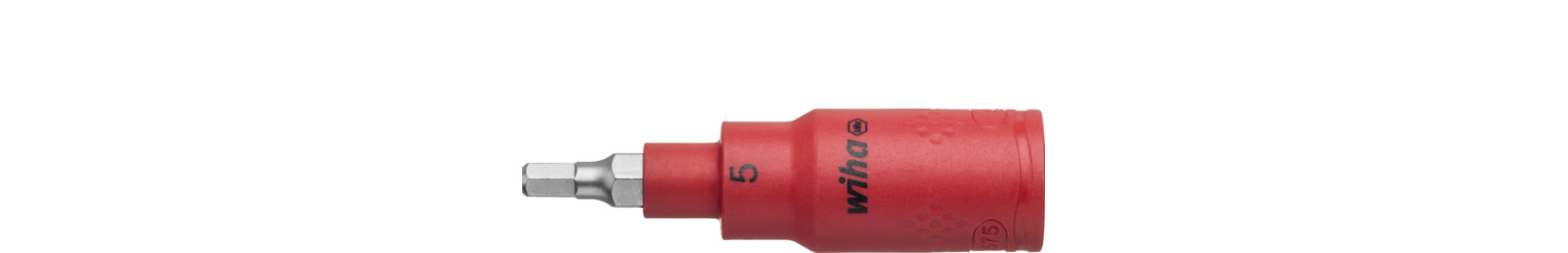 Nasadka klucza, izolowana sześciokąt wewnętrzny 3/8" 5.0 mm x 75 mm / WIHA 43106 1