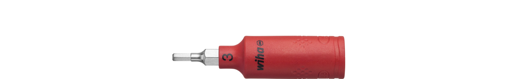 Nasadka klucza, izolowana sześciokąt wewnętrzny 1/4" 3.0 mm x 65 mm / WIHA 43109 1