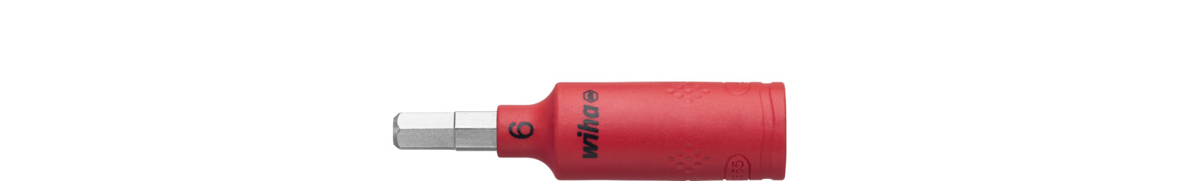 Nasadka klucza, izolowana sześciokąt wewnętrzny 1/4" 6.0 mm x 65 mm / WIHA 43112 1