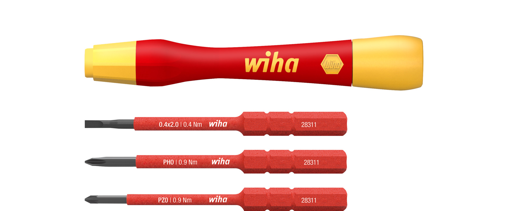 Zestaw wkrętaków precyzyjnych PicoFinish® slimVario® electric Płaski, Phillips, Pozidriv z 3 bitami slimBit / WIHA 43167 1