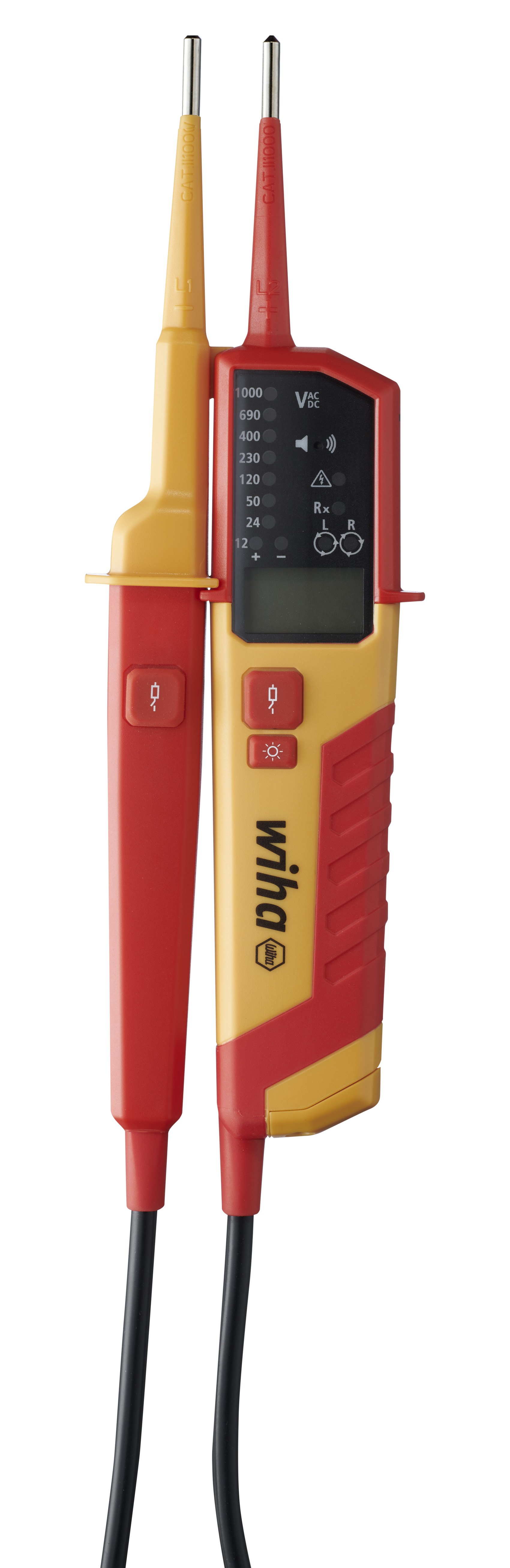 Tester napięcia i ciągłości obwodu 0,5 – 1000 V AC, CAT IV w zestawie 2 baterie AAA / WIHA 45217 1