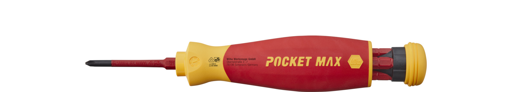 Wkrętak z magazynkiem bitów PocketMax® electric mieszany z 4 bitami slimBits / WIHA 45296 1