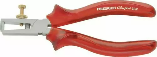 Abisolierzange 160 mm - verchromt, Comfort Grip rot-transparent 1