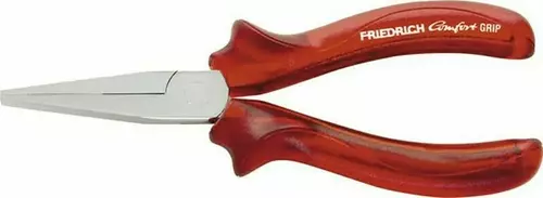 długabeck-Flachzange 160 mm - verchromt, Comfort Grip rot-transparent 1