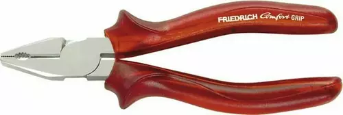 Kraft-Kombizange 180 mm - verchromt, Comfort Grip rot-transparent 1
